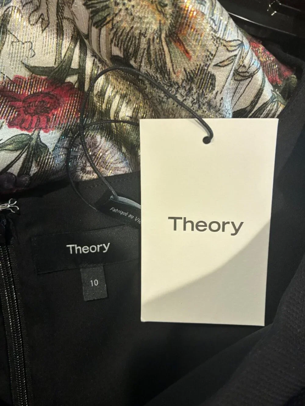 NWT Theory Women's Black Flared Mini Dress